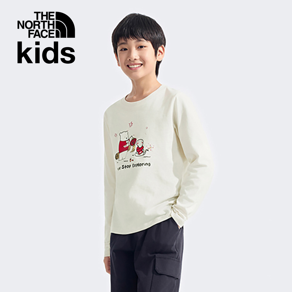 【限時搶購】兒童米白色可愛小熊與小蛇圖案長袖上衣｜8CFYQLI