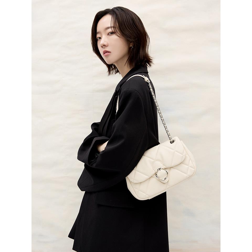 ■S'AIME■千鳥紋小耳Duo斜背方包千鳥格子スクエアバッグ/送料込 □S'AIME□千鳥紋小耳Duo斜背方包千鳥格子スクエアバッグ/送料込