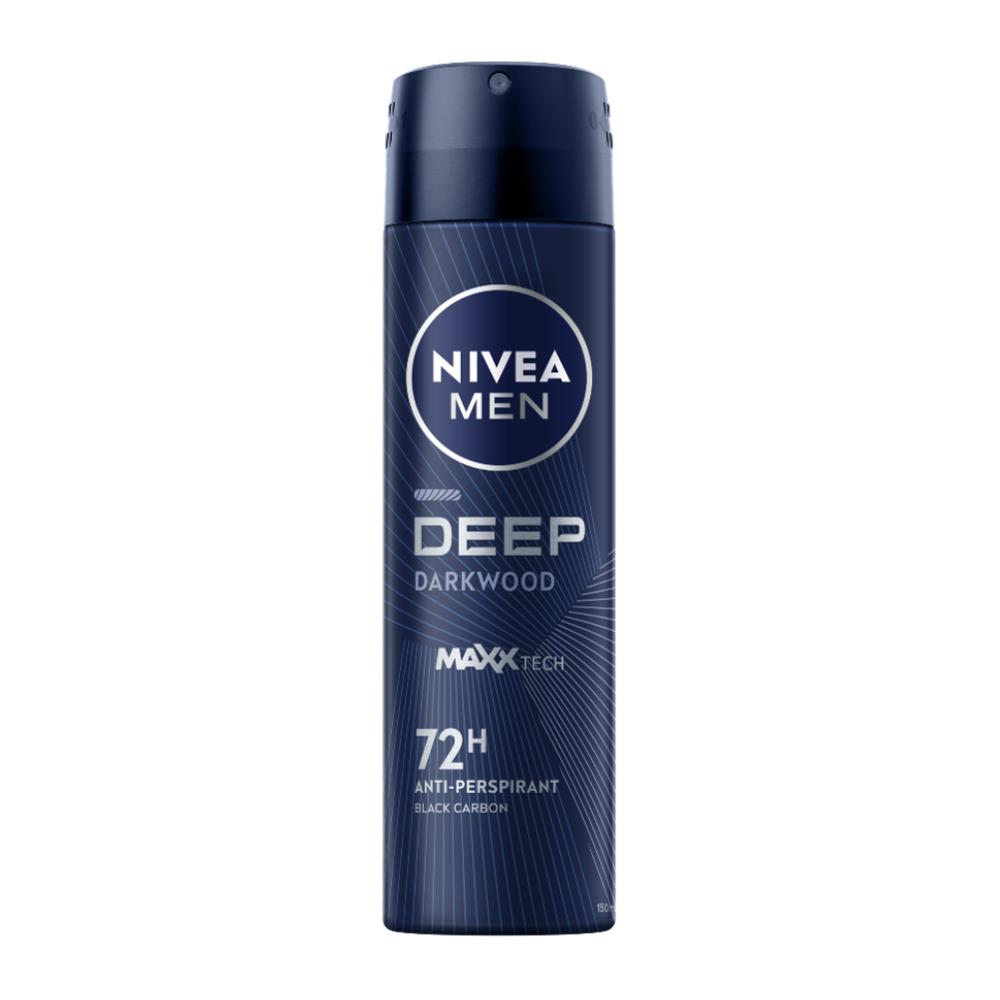 【NIVEA 妮維雅】男士止汗爽身噴霧(深極炭系列)-清新魅力 150ml