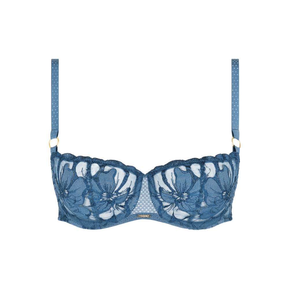 【Chantelle】1/2網紗無襯內衣>BCD>油畫藍(12Q50_A54)【Fleurs Signature】
