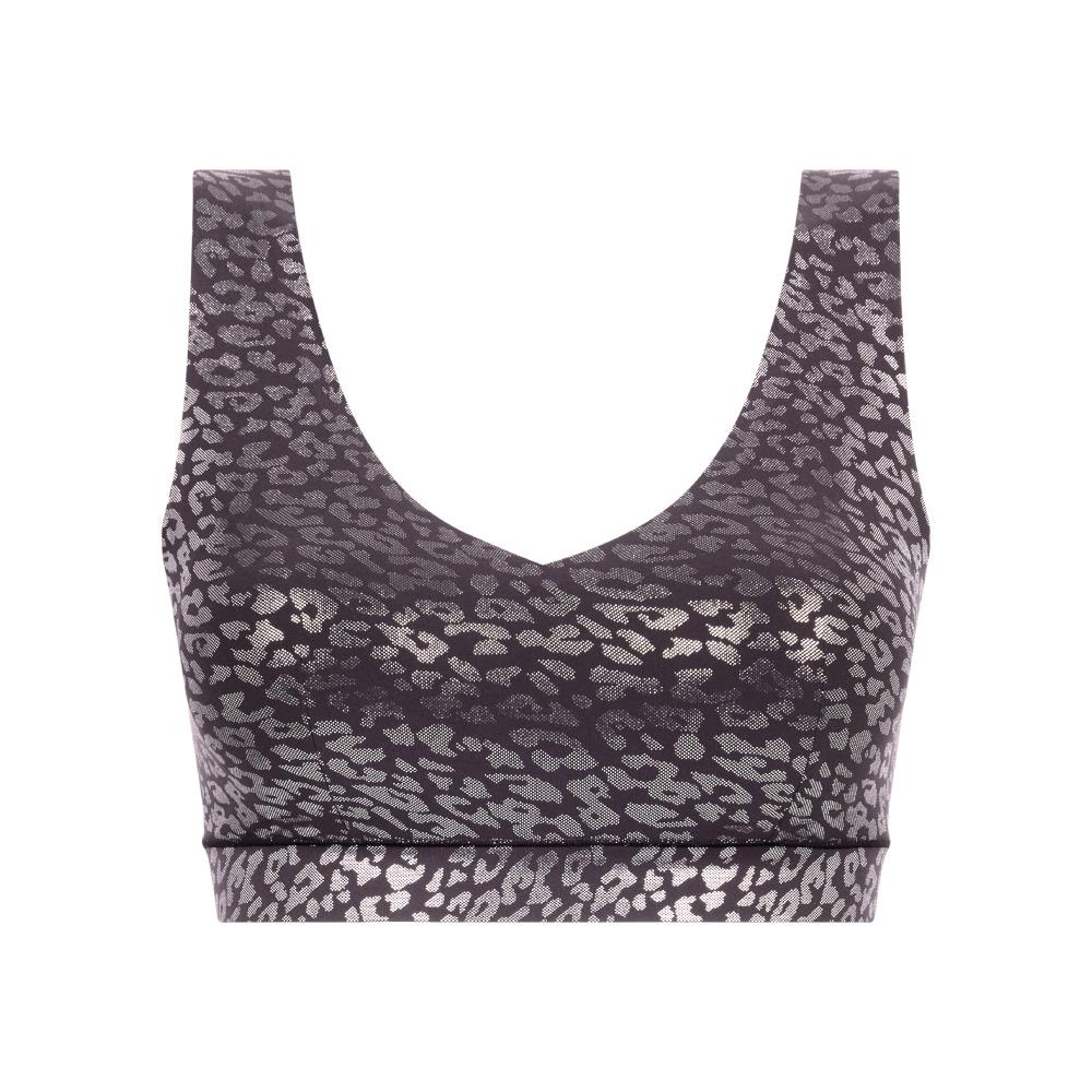 【Chantelle Lab】透氣涼感V領無痕內衣>XS-XXL>晶鑽豹紋(11DQ1_A60)【Soft Stretch】