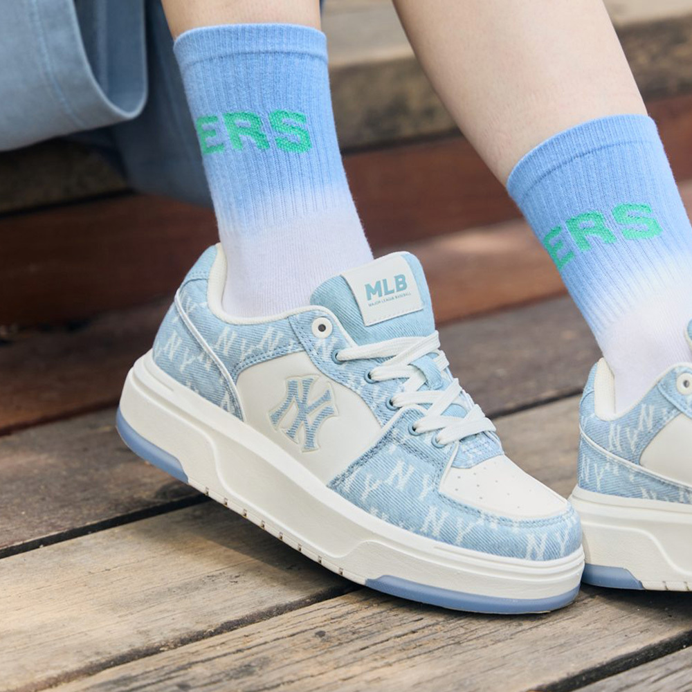 MLB Korea MLB 牛仔丹寧Monogram老爹鞋 學長鞋 Chunky Liner系列 紐約洋基