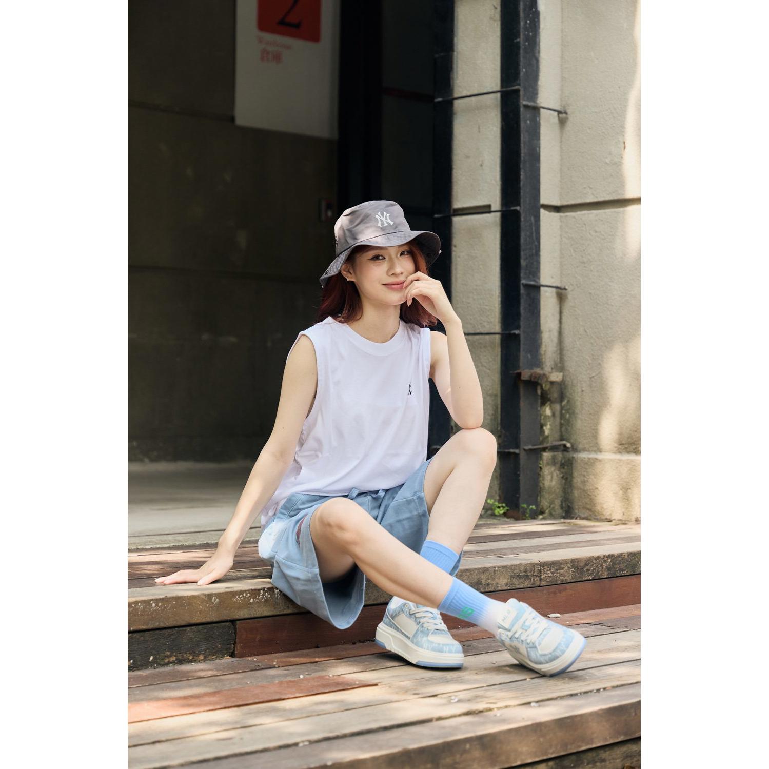 MLB  牛仔丹寧Monogram老爹鞋 學長鞋 Chunky Liner系列 紐約洋基隊(3ASXS015N-50BLS)