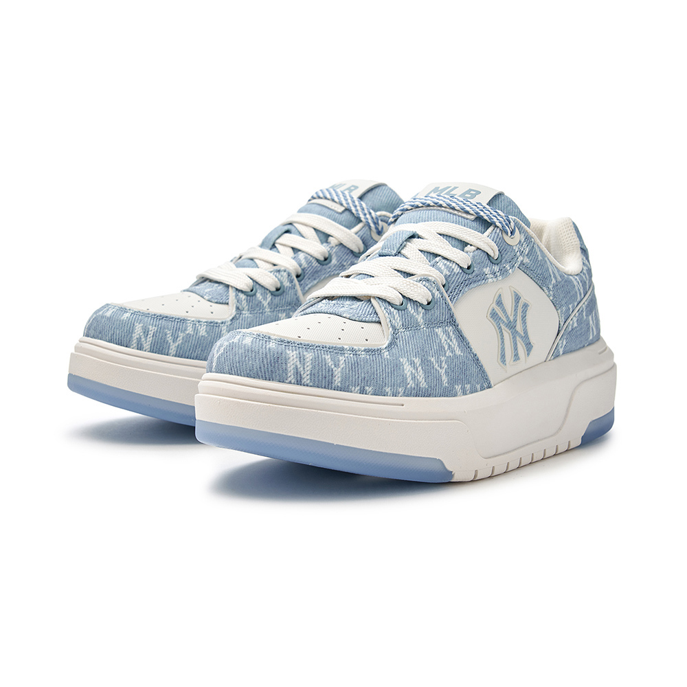 MLB  牛仔丹寧Monogram老爹鞋 學長鞋 Chunky Liner系列 紐約洋基隊(3ASXS015N-50BLS)
