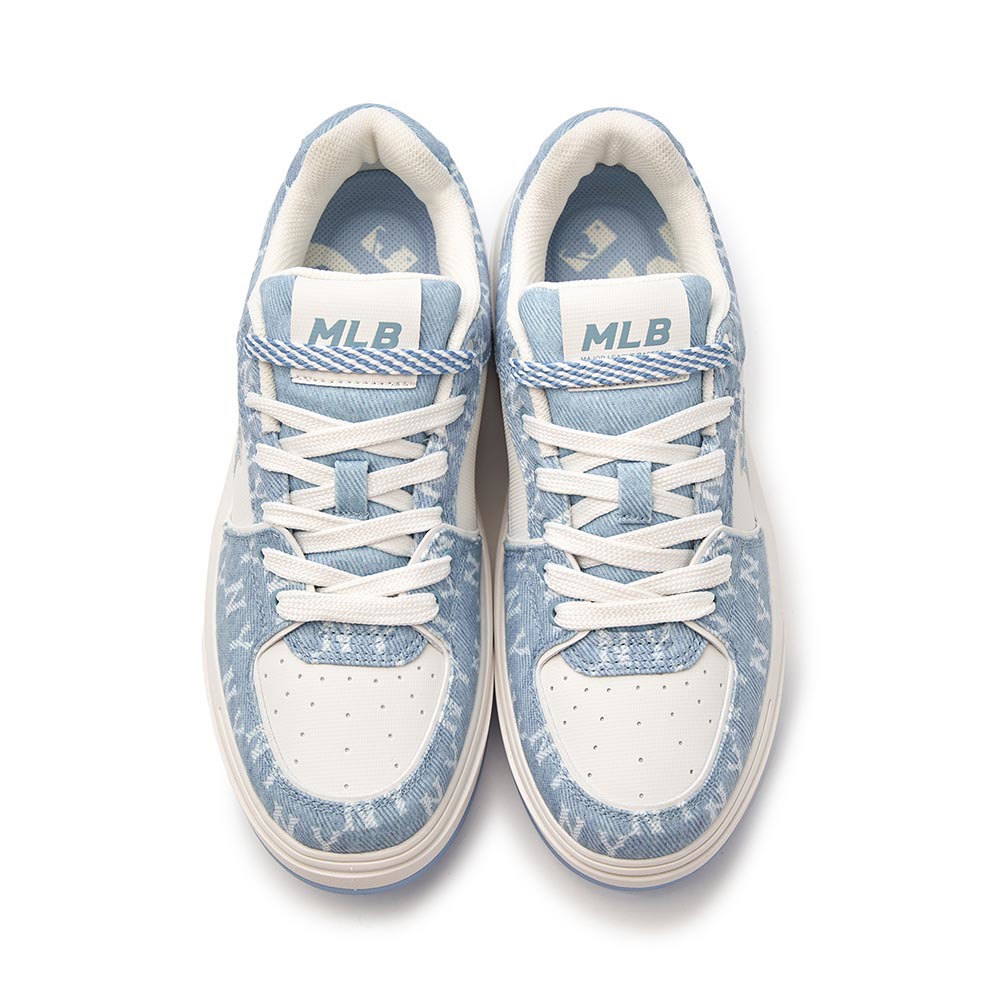 MLB  牛仔丹寧Monogram老爹鞋 學長鞋 Chunky Liner系列 紐約洋基隊(3ASXS015N-50BLS)