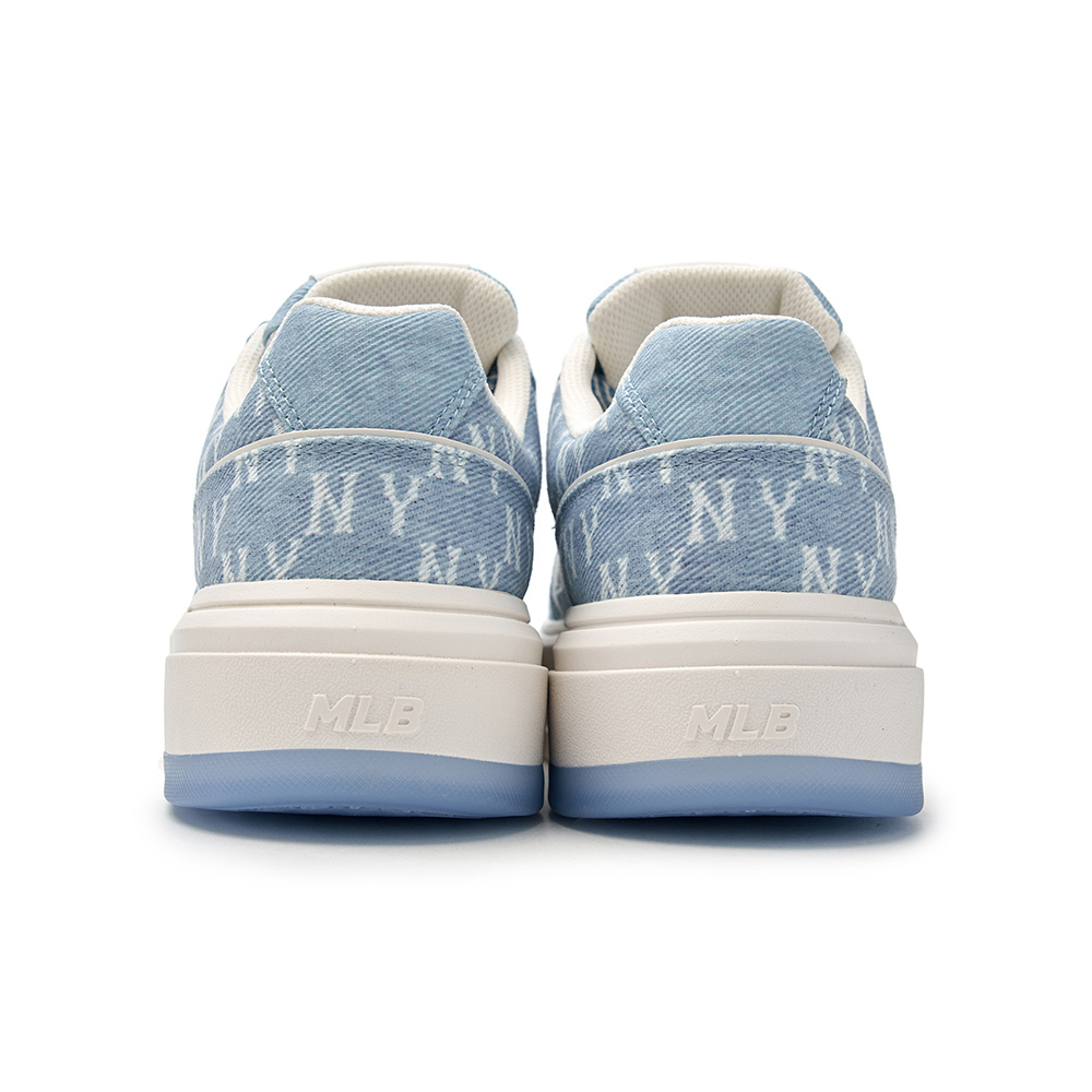 MLB  牛仔丹寧Monogram老爹鞋 學長鞋 Chunky Liner系列 紐約洋基隊(3ASXS015N-50BLS)