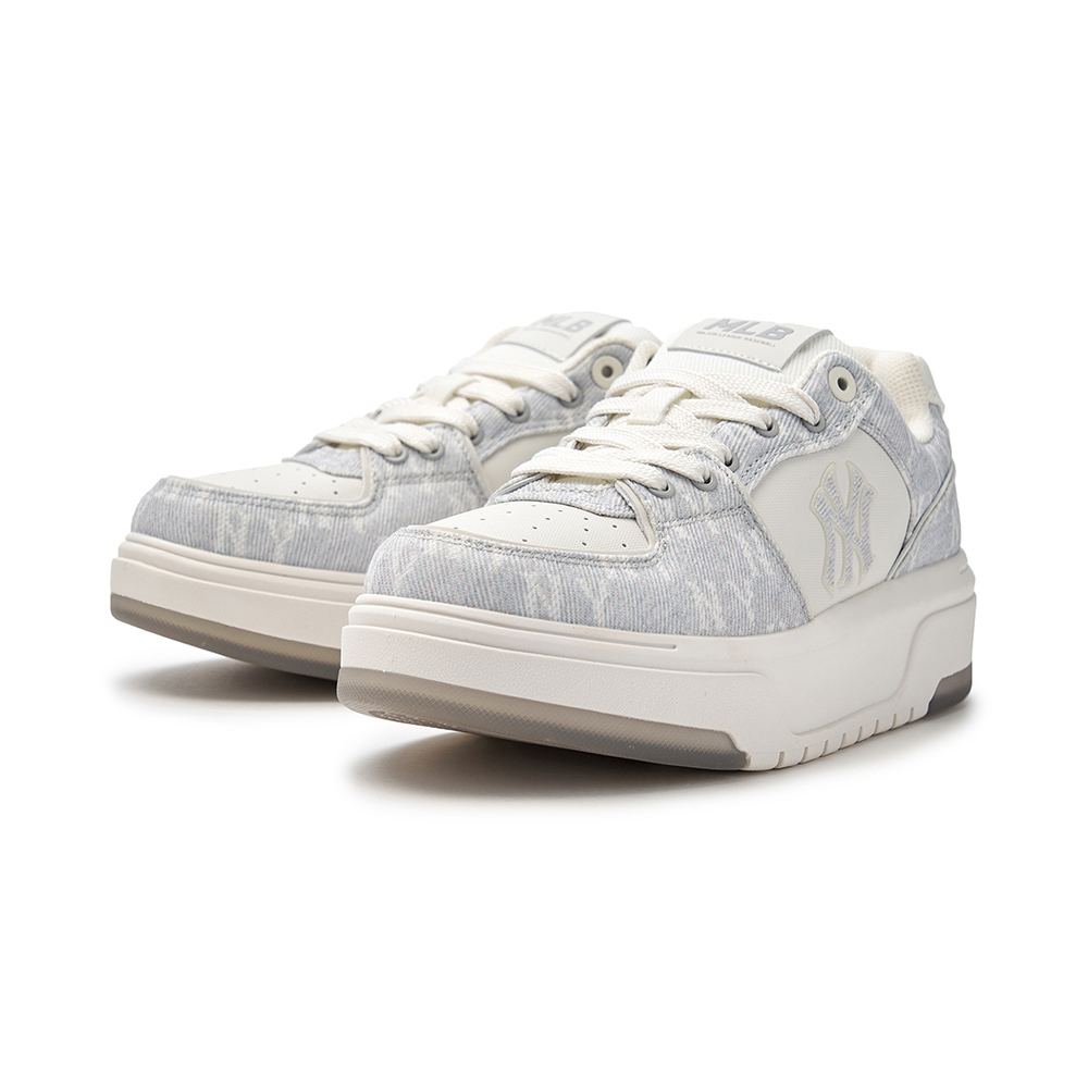 MLB  牛仔丹寧Monogram老爹鞋 學長鞋 Chunky Liner系列 紐約洋基隊(3ASXS015N-50GRS)