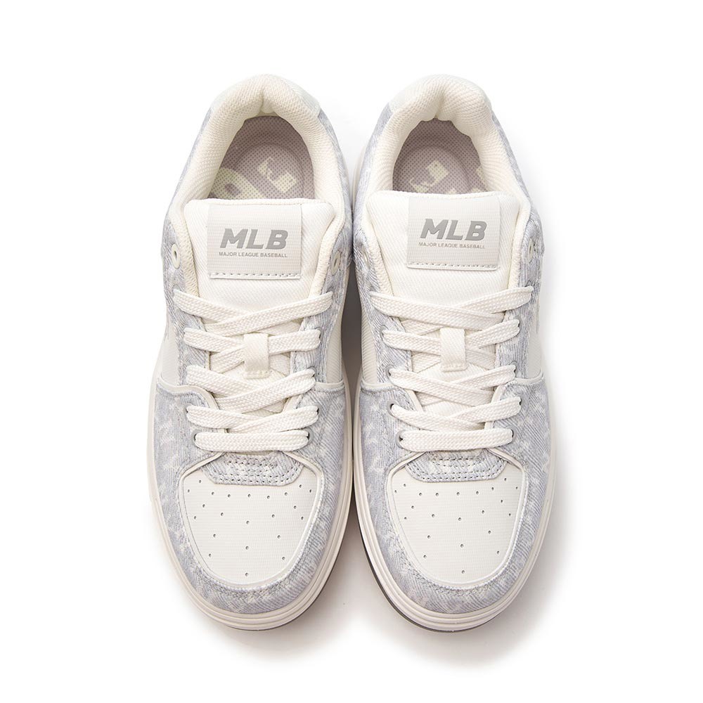 MLB  牛仔丹寧Monogram老爹鞋 學長鞋 Chunky Liner系列 紐約洋基隊(3ASXS015N-50GRS)