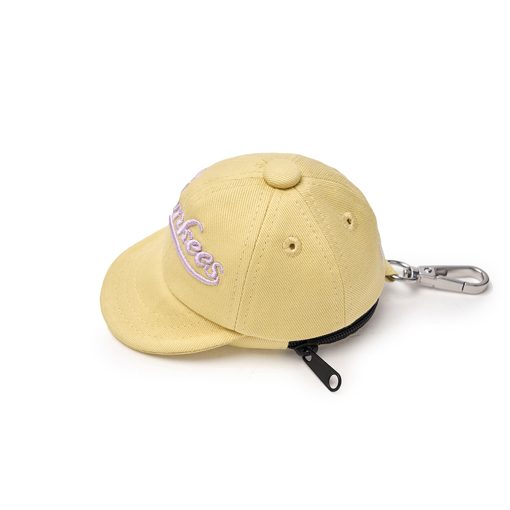 MLB 棒球帽造型耳機包 鑰匙圈 紐約洋基隊 (3APOV015N-50YEL)