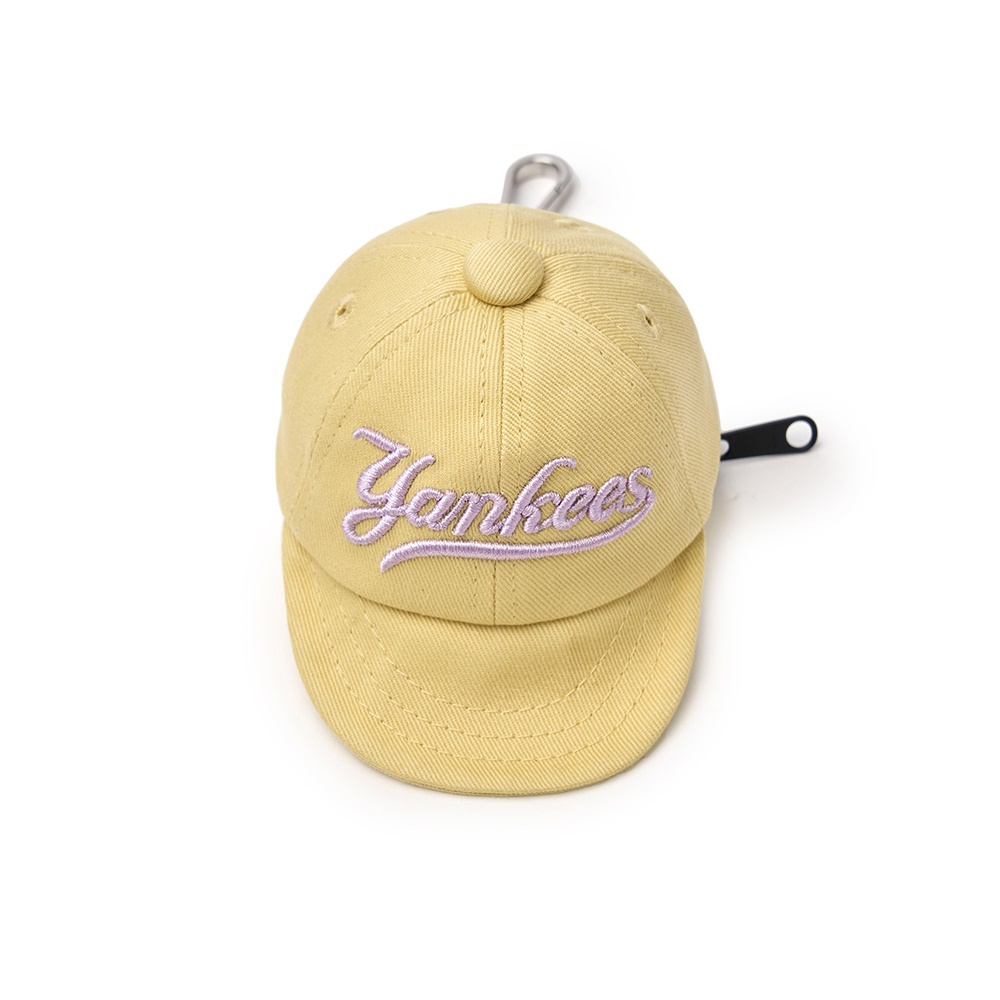 MLB 棒球帽造型耳機包 鑰匙圈 紐約洋基隊 (3APOV015N-50YEL)