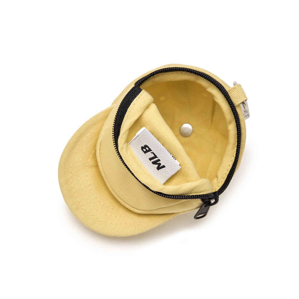 MLB 棒球帽造型耳機包 鑰匙圈 紐約洋基隊 (3APOV015N-50YEL)