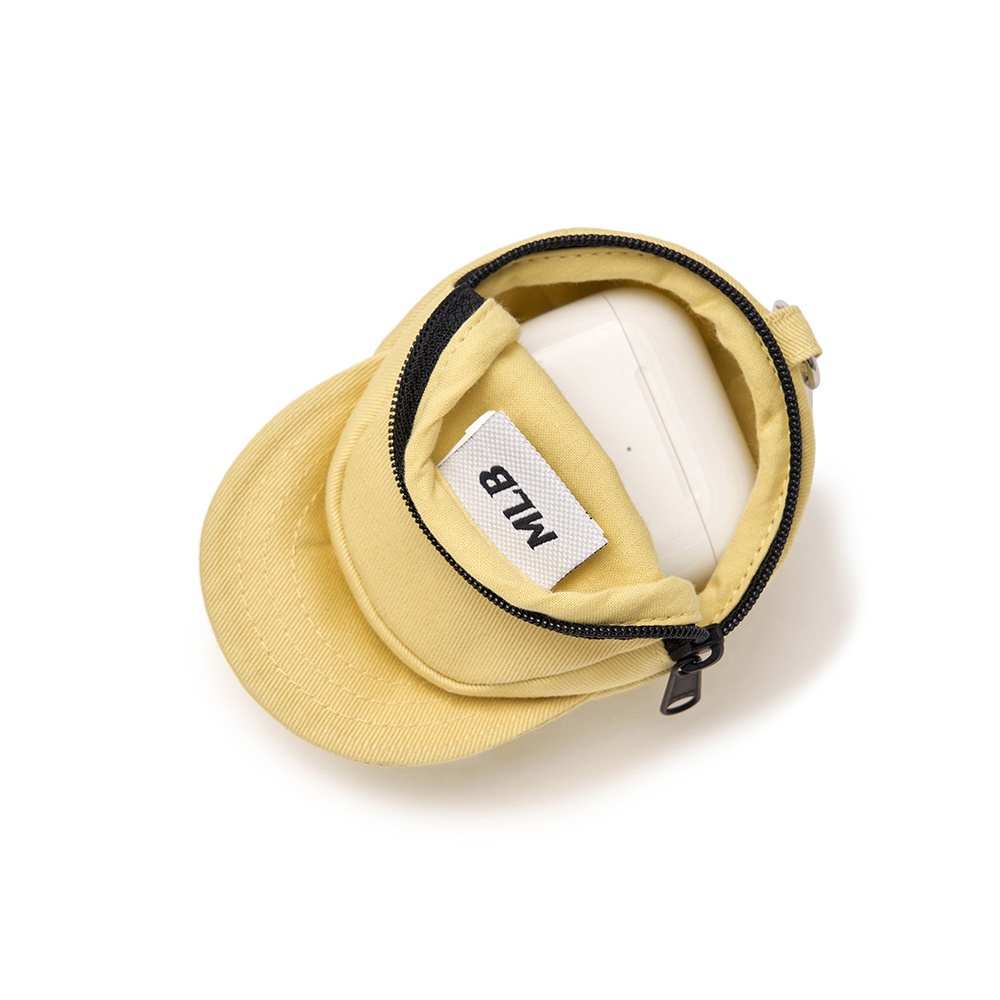 MLB 棒球帽造型耳機包 鑰匙圈 紐約洋基隊 (3APOV015N-50YEL)