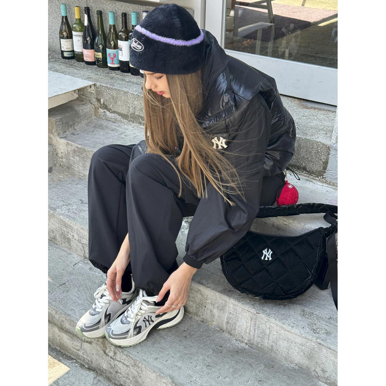 MLB 棒球帽造型耳機包 鑰匙圈 紐約洋基隊 (3APOB015N-50RDM)