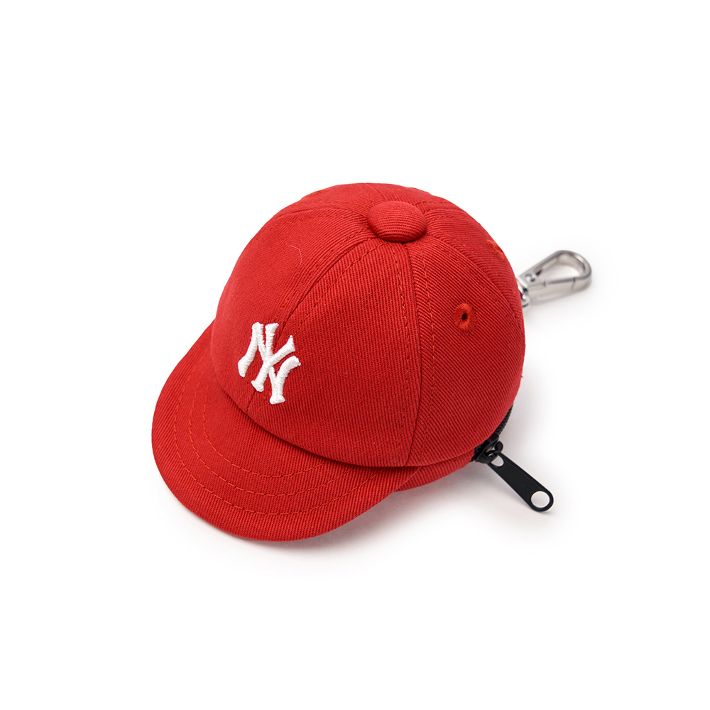 MLB 棒球帽造型耳機包 鑰匙圈 紐約洋基隊 (3APOB015N-50RDM)