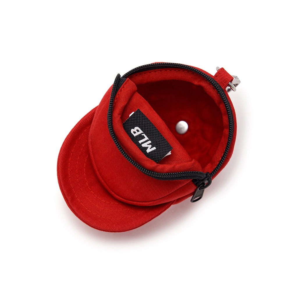 MLB 棒球帽造型耳機包 鑰匙圈 紐約洋基隊 (3APOB015N-50RDM)