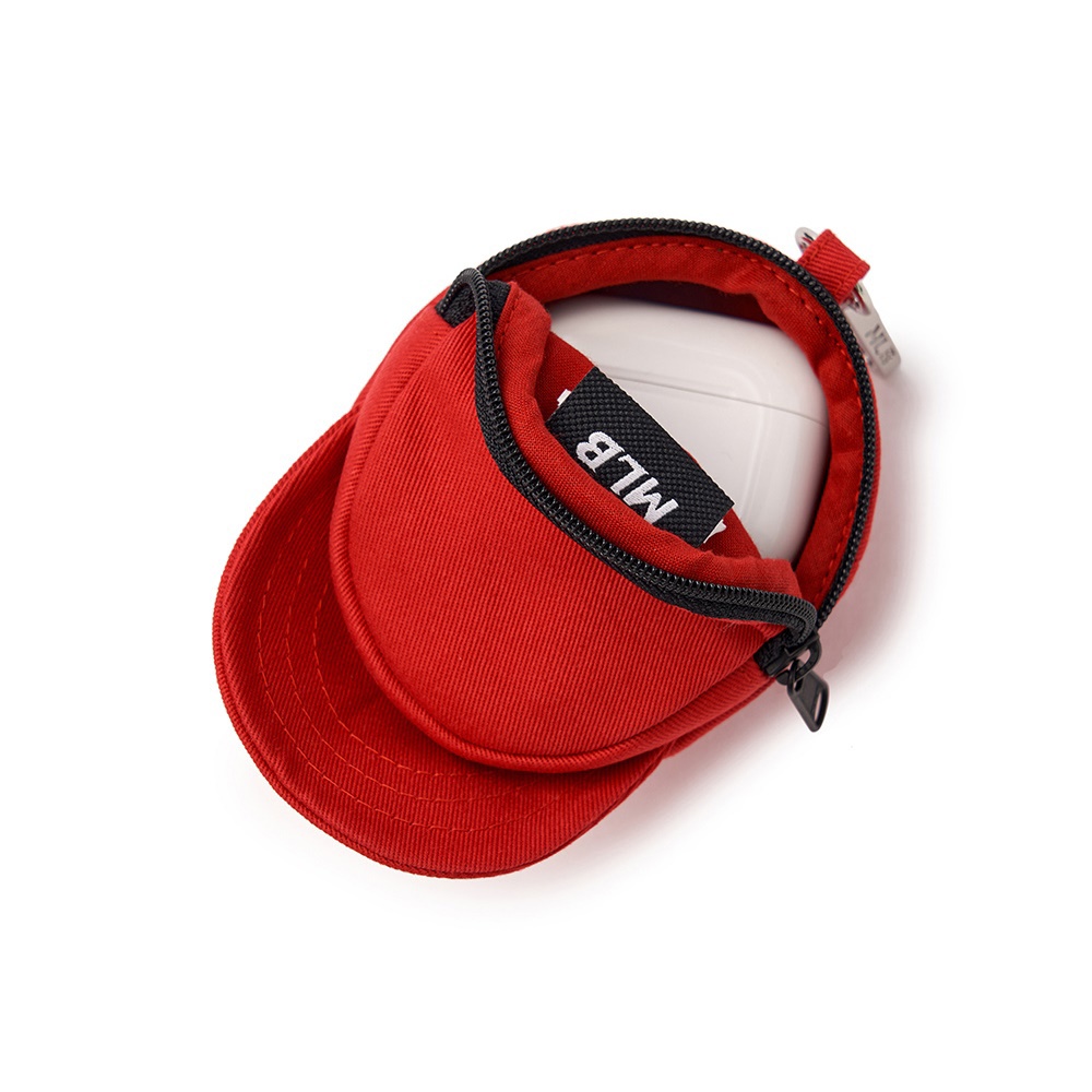 MLB 棒球帽造型耳機包 鑰匙圈 紐約洋基隊 (3APOB015N-50RDM)