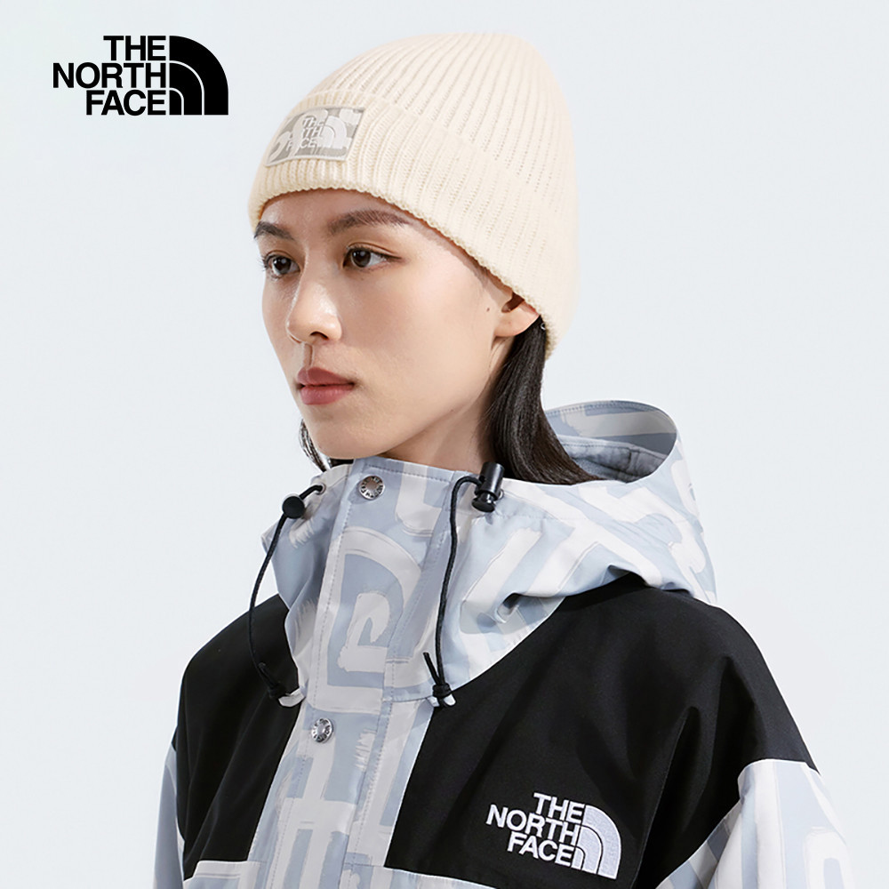 【10/26 12點限時搶購】The North Face北面男女款米色LOGO布標毛帽｜3FJXGG5
