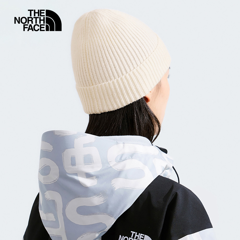 【10/26 12點限時搶購】The North Face北面男女款米色LOGO布標毛帽｜3FJXGG5