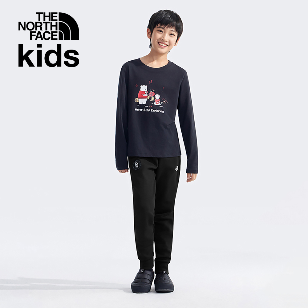 【新年款】The North Face北面兒童黑色保暖舒適多口袋運動休閒長褲｜8CG0JK3