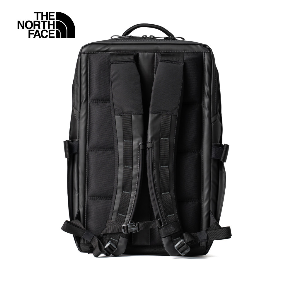 The North Face北面男女款黑色多隔層方形休閒後背包｜81DMKT0