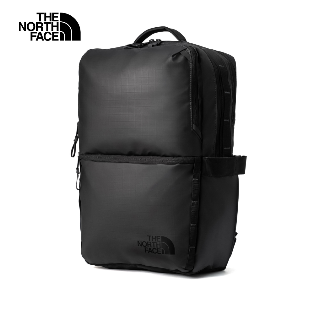 The North Face北面男女款黑色多隔層方形休閒後背包｜81DMKT0