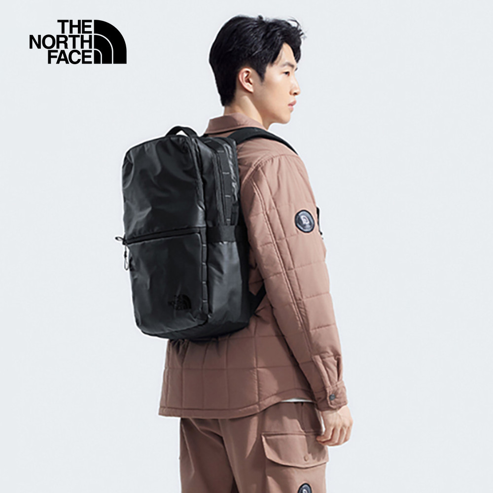 The North Face北面男女款黑色多隔層方形休閒後背包｜81DMKT0