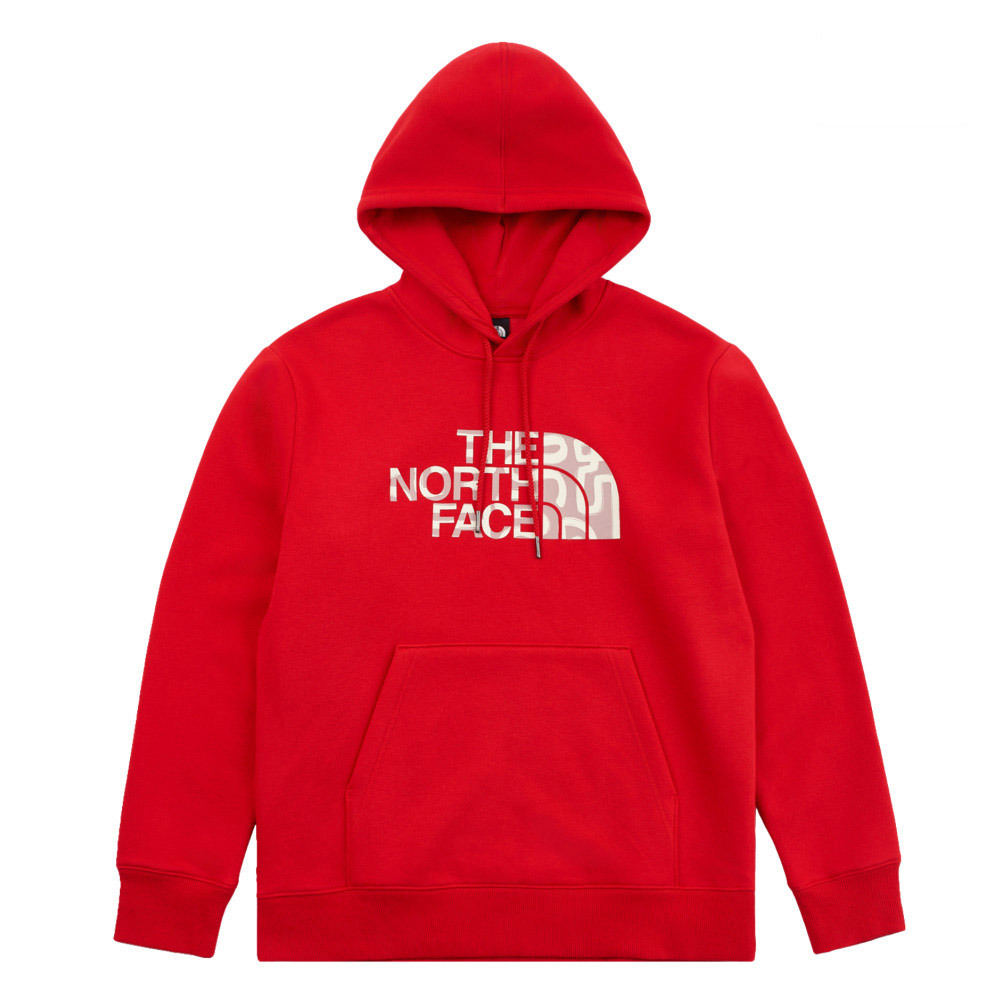 【新年款】The North Face北面男女款紅色趣味蛇年印花長袖帽T｜8CFV682