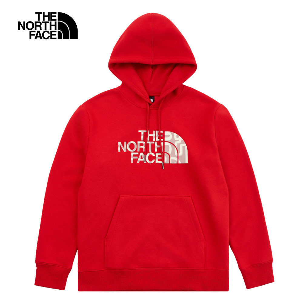【新年款】The North Face北面男女款紅色趣味蛇年印花長袖帽T｜8CFV682