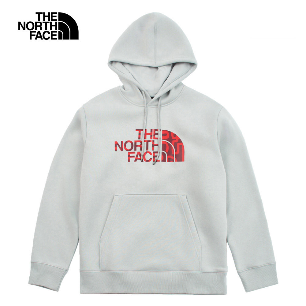 【新年款】The North Face北面男女款灰色趣味蛇年印花長袖帽T｜8CFVA0M