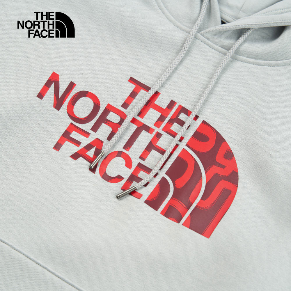 【新年款】The North Face北面男女款灰色趣味蛇年印花長袖帽T｜8CFVA0M