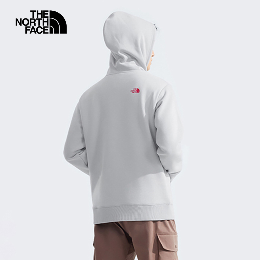 【新年款】The North Face北面男女款灰色趣味蛇年印花長袖帽T｜8CFVA0M