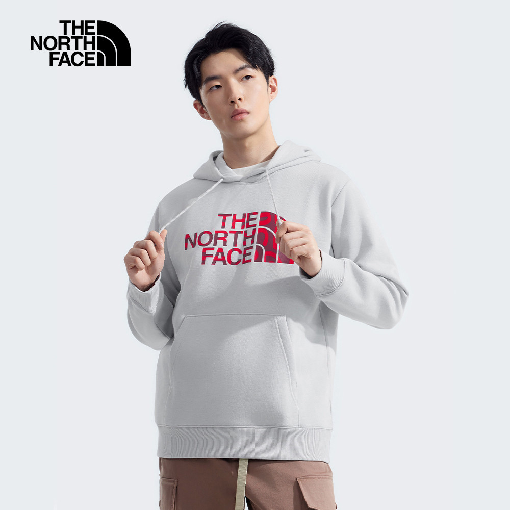 【新年款】The North Face北面男女款灰色趣味蛇年印花長袖帽T｜8CFVA0M