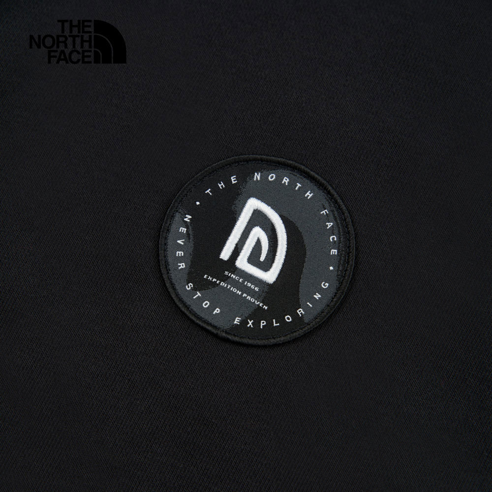 【新年款】The North Face北面男女款黑色舒適經典品牌印花長袖大學T｜8CFWJK3