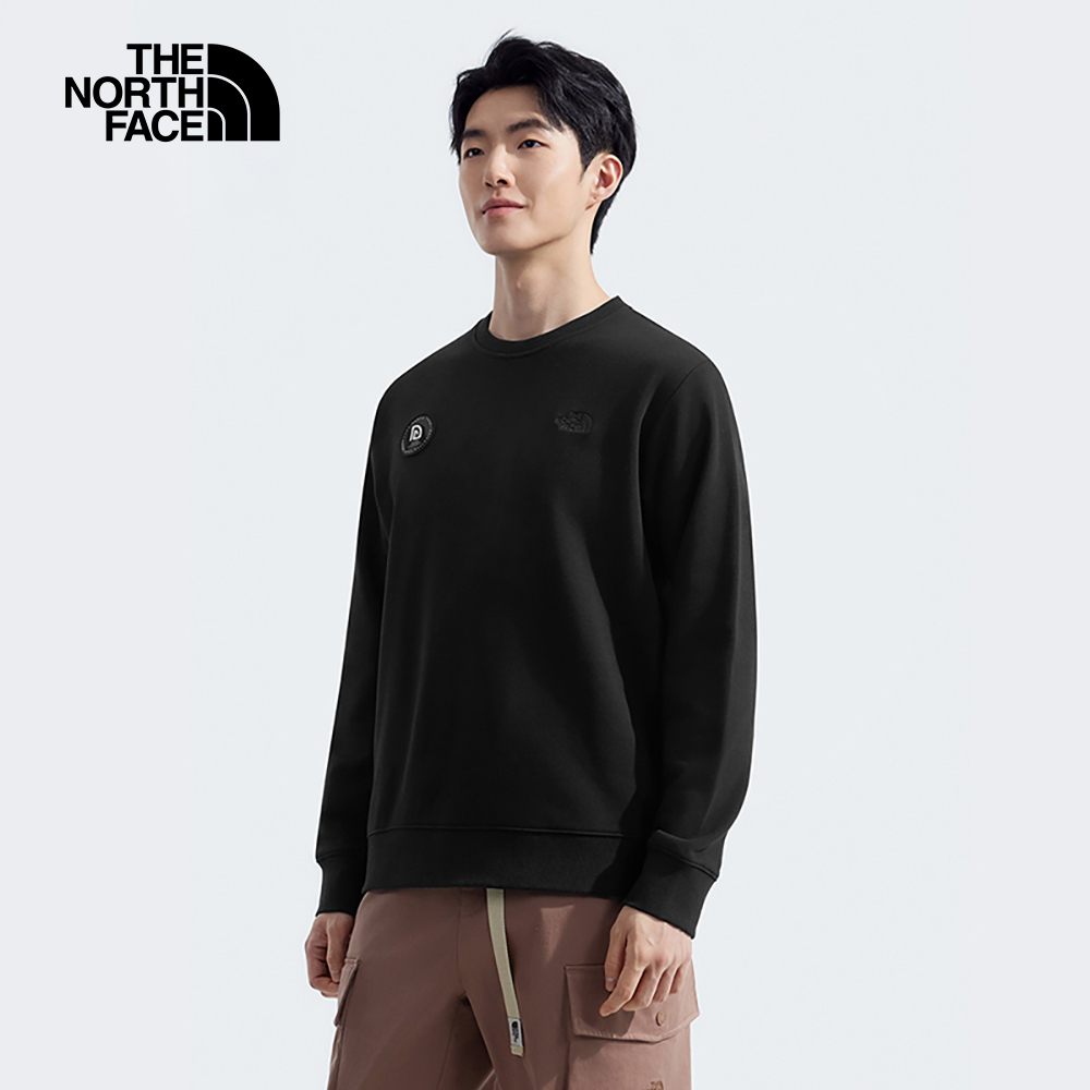【新年款】The North Face北面男女款黑色舒適經典品牌印花長袖大學T｜8CFWJK3