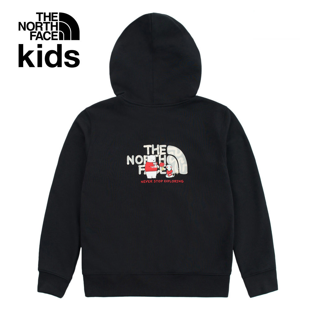 【10/27 12點限時搶購】【新年款】The North Face北面兒童黑色趣味蛇年印花連帽外套｜8CFZJK3