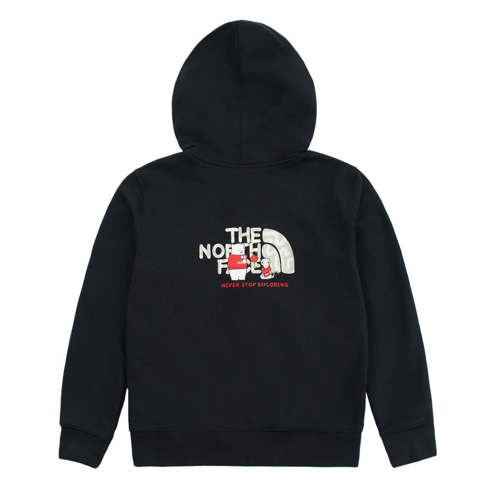 【10/27 12點限時搶購】【新年款】The North Face北面兒童黑色趣味蛇年印花連帽外套｜8CFZJK3