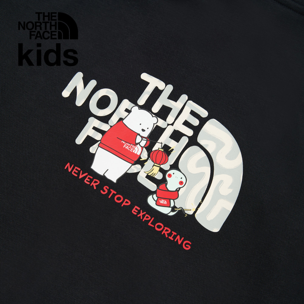 【10/27 12點限時搶購】【新年款】The North Face北面兒童黑色趣味蛇年印花連帽外套｜8CFZJK3