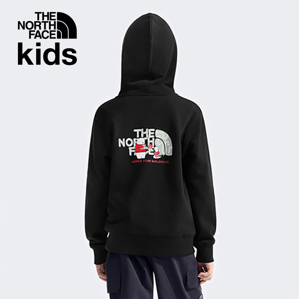 【10/27 12點限時搶購】【新年款】The North Face北面兒童黑色趣味蛇年印花連帽外套｜8CFZJK3