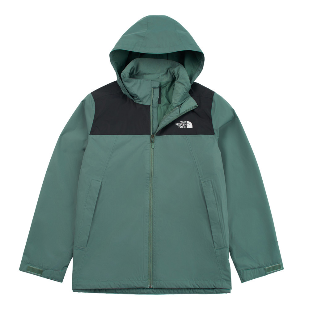 【10/24 00點週末限定】The North Face北面男款綠色DryVent防水透氣可調節收納連帽衝鋒衣｜88FRLFW