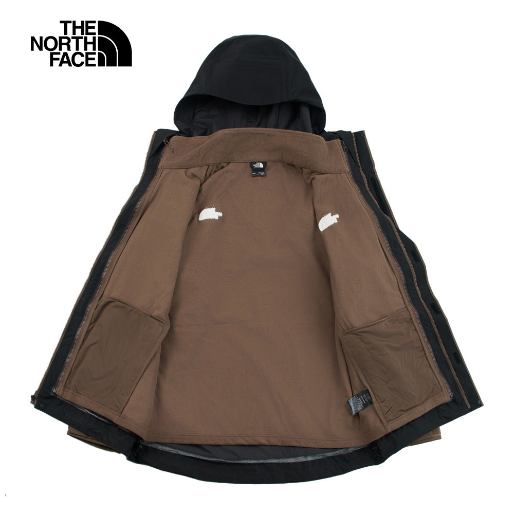 The North Face北面男款棕色DryVent防水透氣抓絨內裡連帽三合一外套｜89ZP5EX
