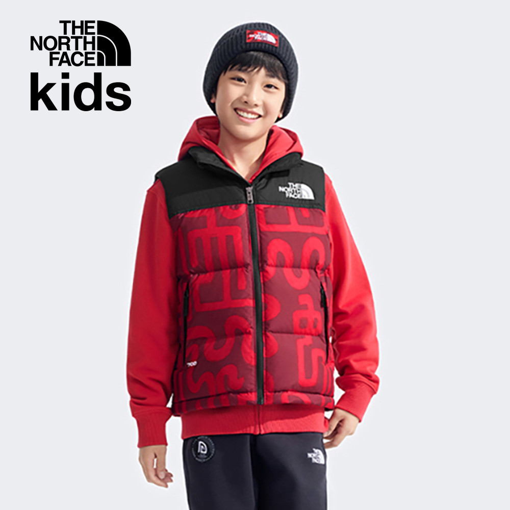 【經典1996】兒童紅色DWR防潑水保暖可打包羽絨背心｜8A4B5UQ