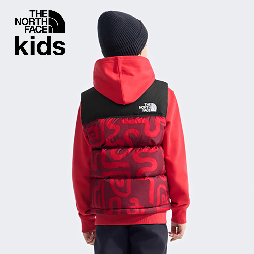 【經典1996】兒童紅色DWR防潑水保暖可打包羽絨背心｜8A4B5UQ