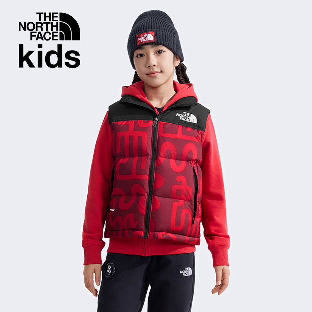 【經典1996】兒童紅色DWR防潑水保暖可打包羽絨背心｜8A4B5UQ