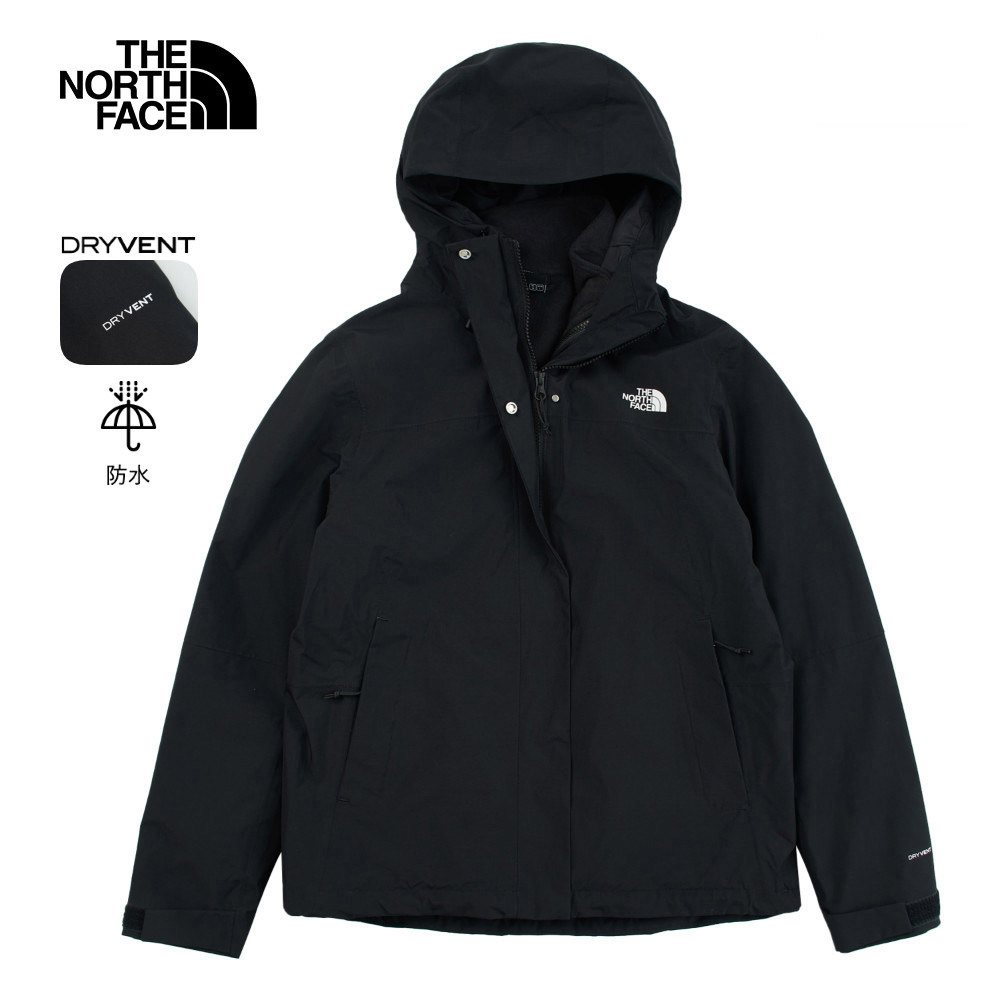 The North Face北面女款黑色DryVent防水透氣抓絨內裡三合一外套｜8CK3JK3｜