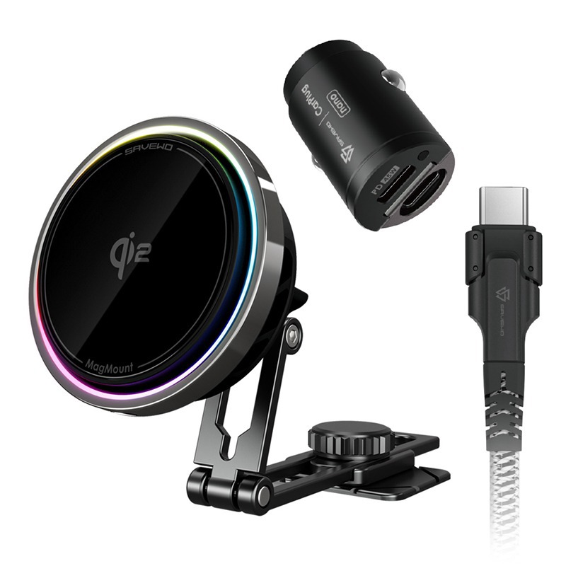 【信星科技】SAVEWO 救世 MagMount PRO Qi2 半導體製冷磁吸車充套裝-廠商直送