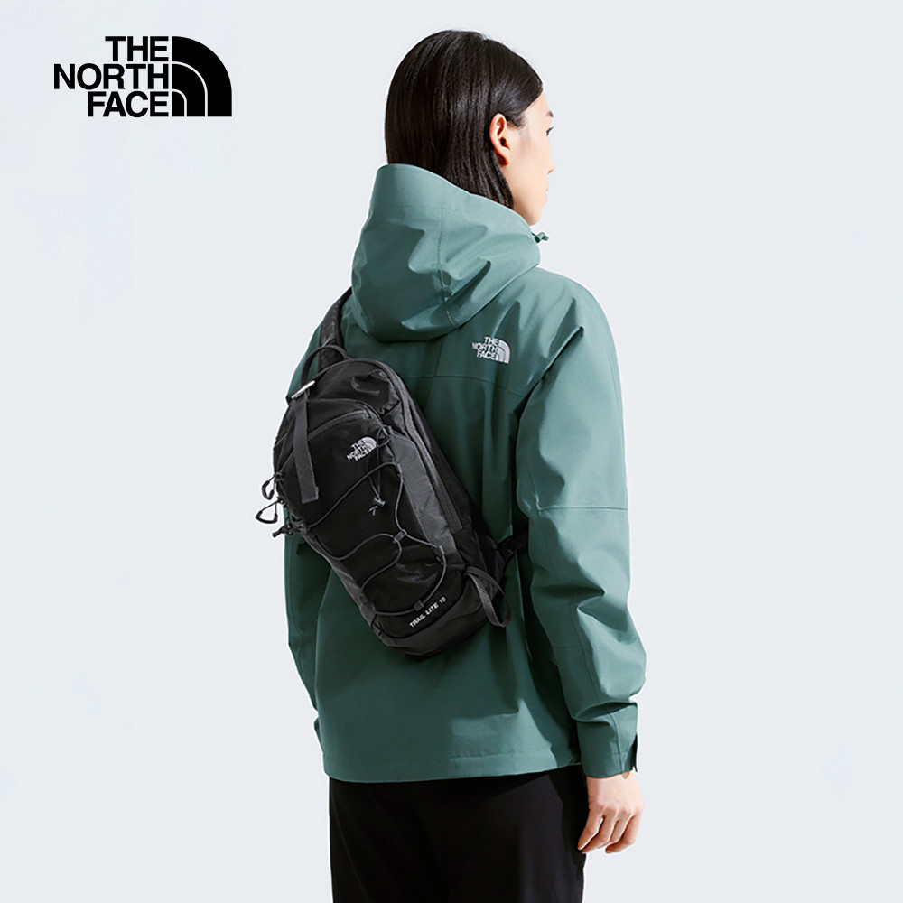 The North Face北面男女款黑色DWR防潑水舒適背負斜背包｜8C2MKT0