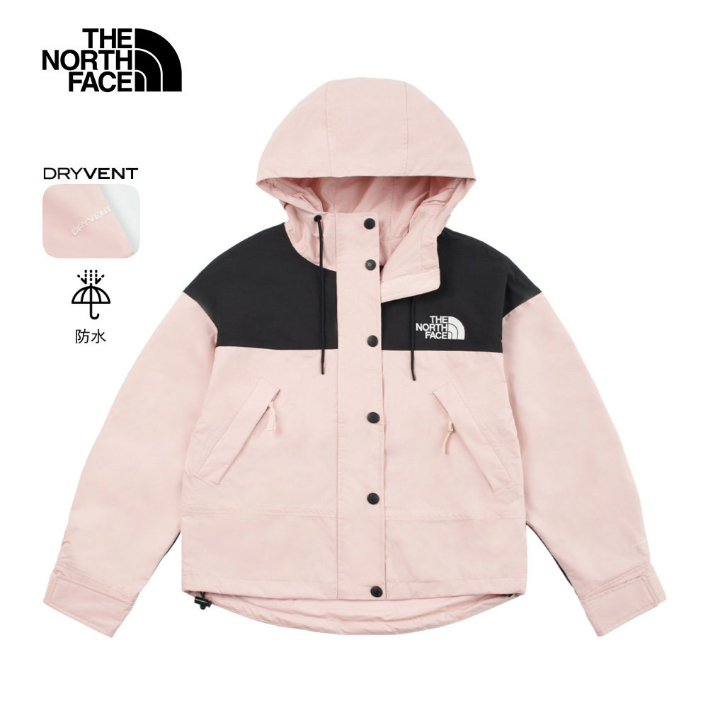 The North Face北面女款粉色DryVent防水透氣衝鋒衣｜8DGKHZI｜速躍旗艦店