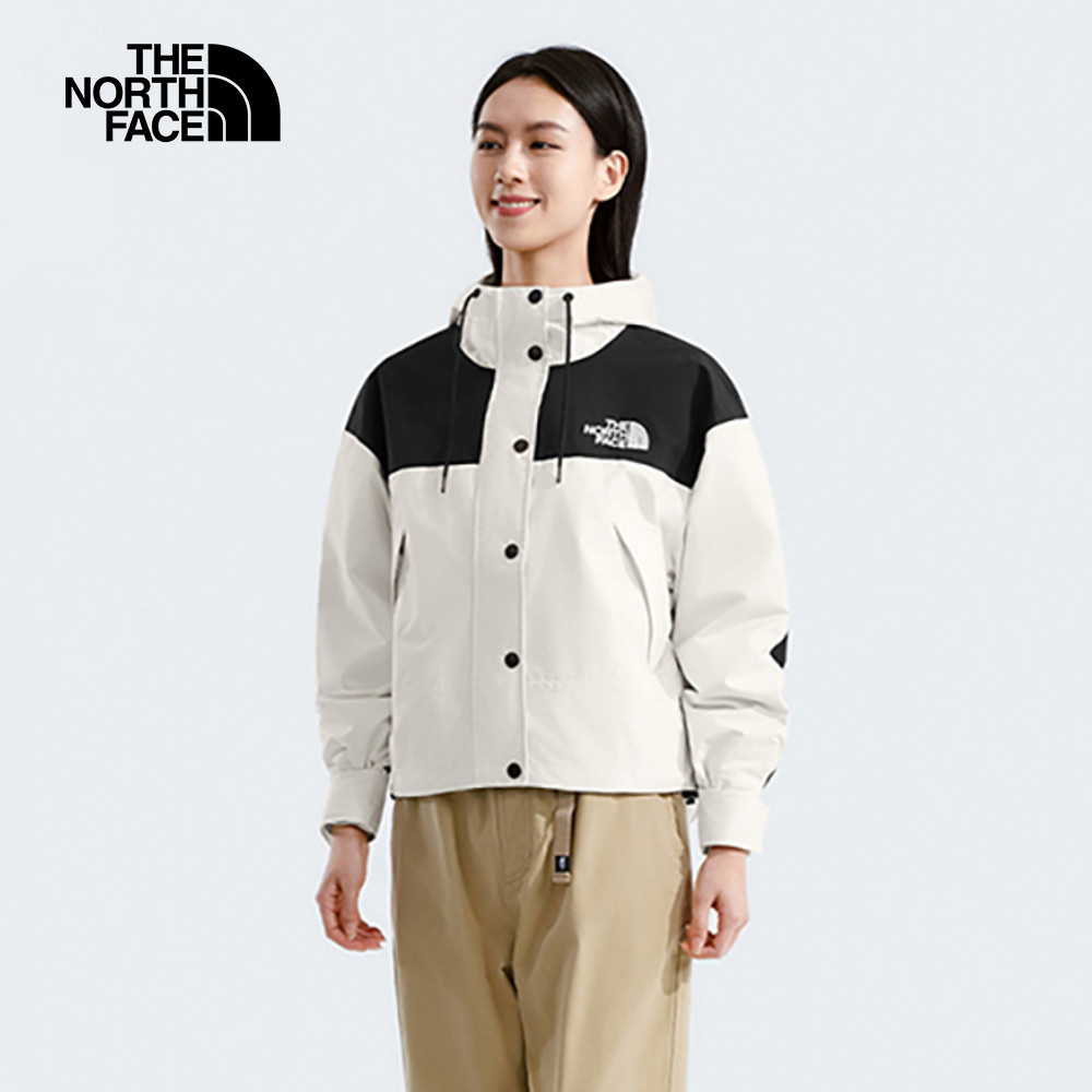 The North Face北面女款米白色DryVent防水透氣衝鋒衣｜8DGKROU