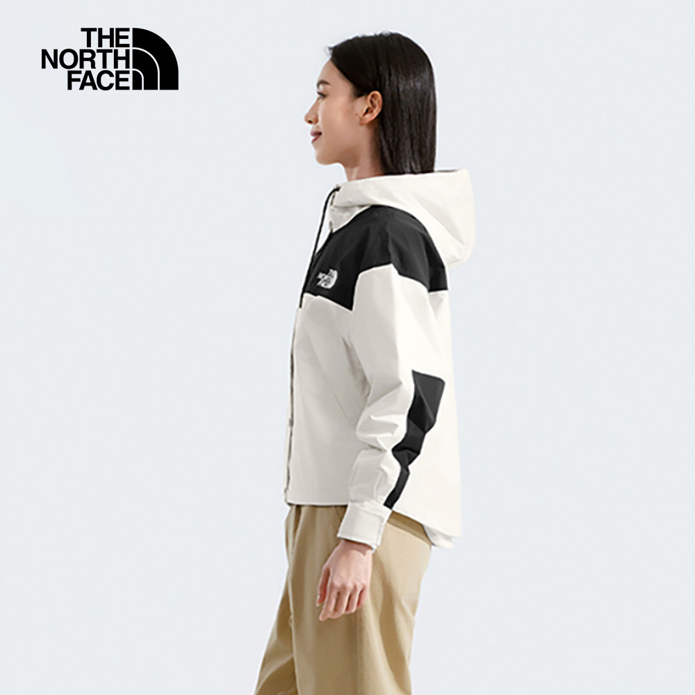 The North Face北面女款米白色DryVent防水透氣衝鋒衣｜8DGKROU