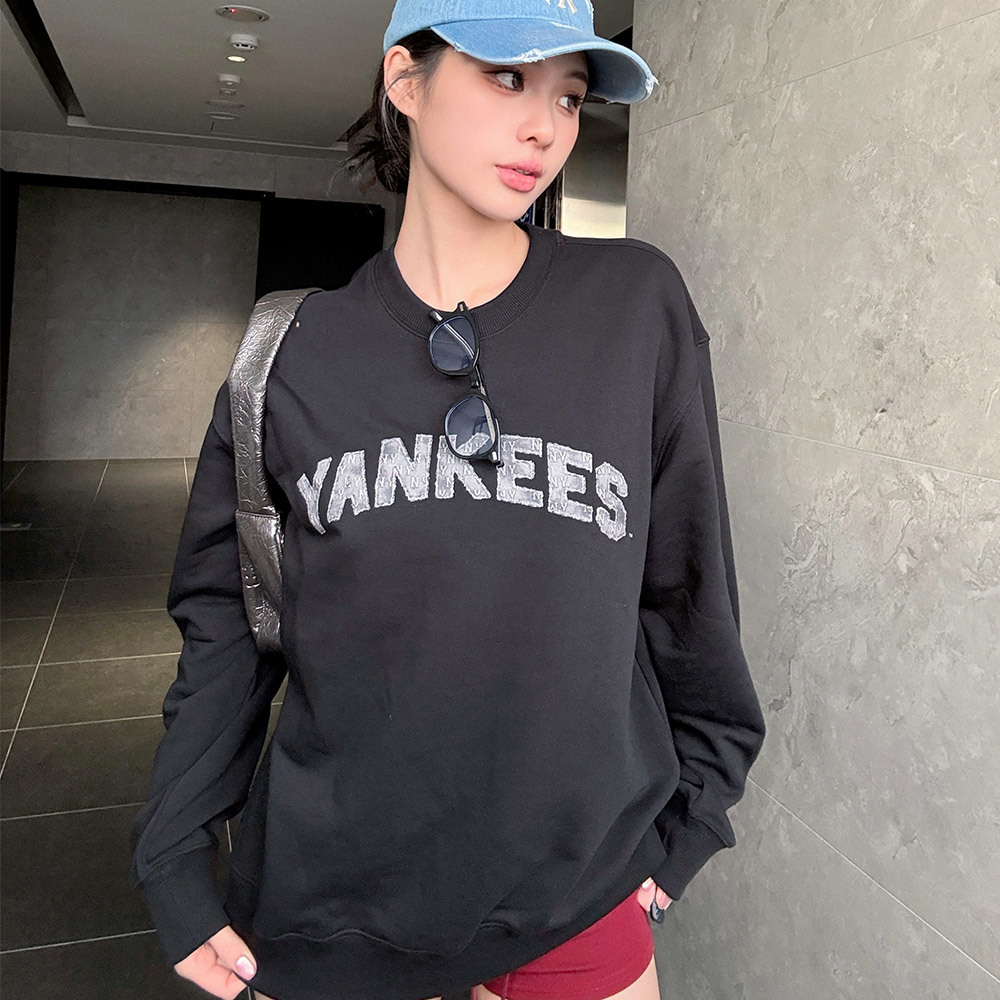 MLB Korea MLB 丹寧長袖大學T Monogram系列 紐約洋基隊 (3AMTM0551-50BKS)